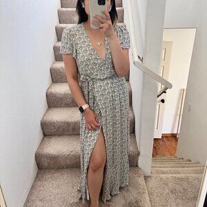 Stylestalker Revolve Penny Printed Maxi Wrap Dress XS‌